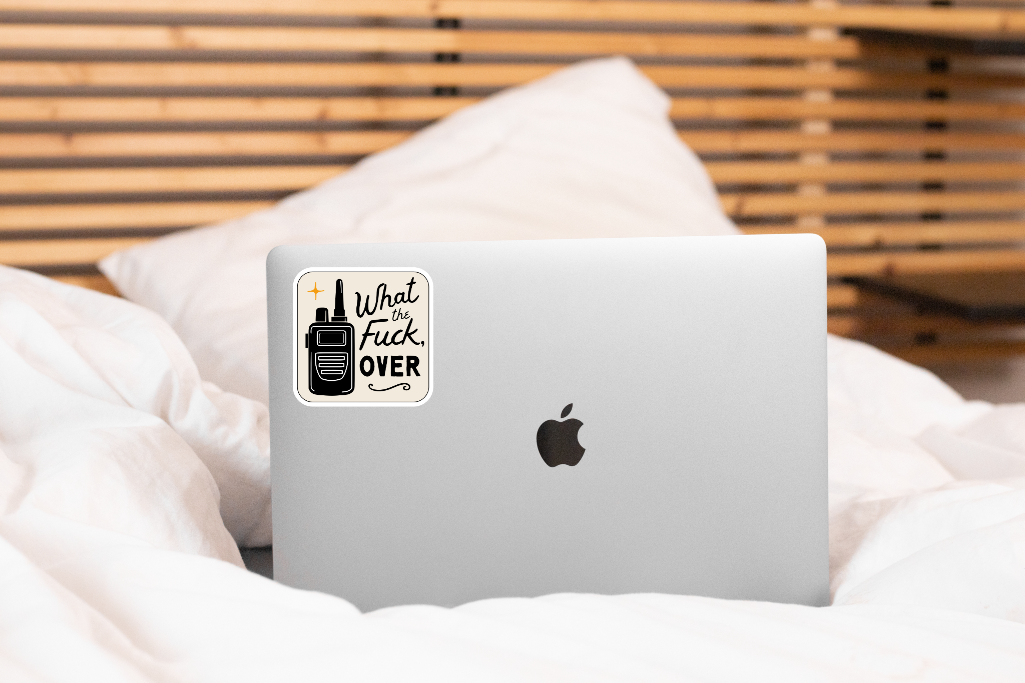 What the Fuck, Over Sticker - swear, spicy, funny, gift