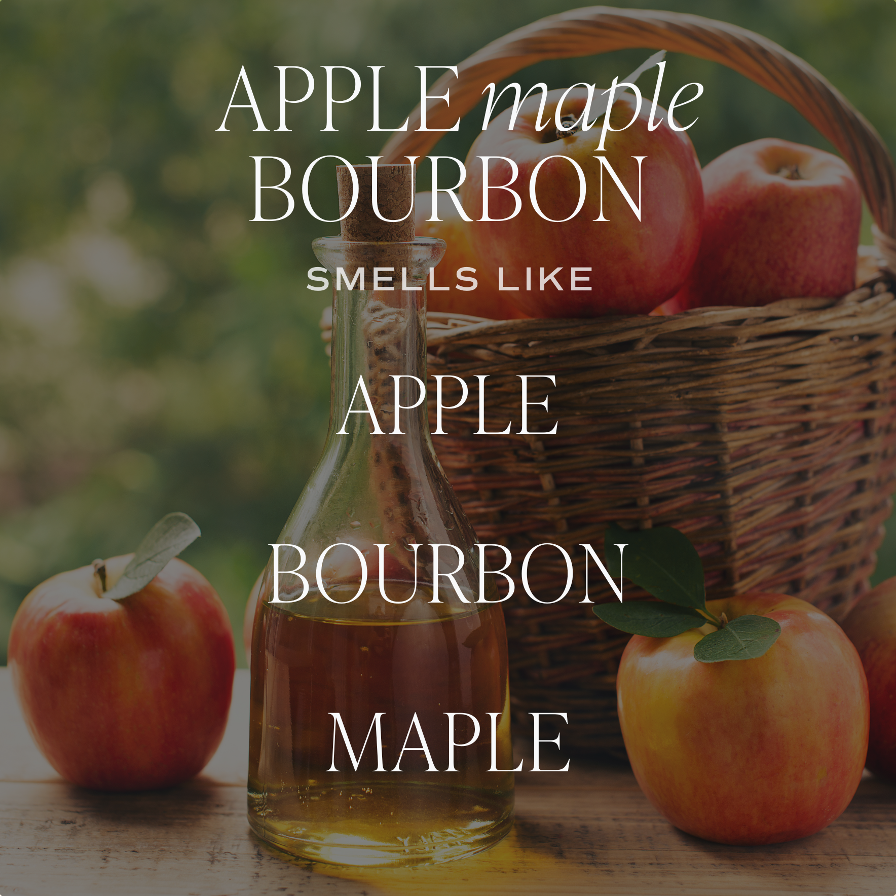 Apple Maple Bourbon |  15 oz Soy Candle, Matte Lidded Jar