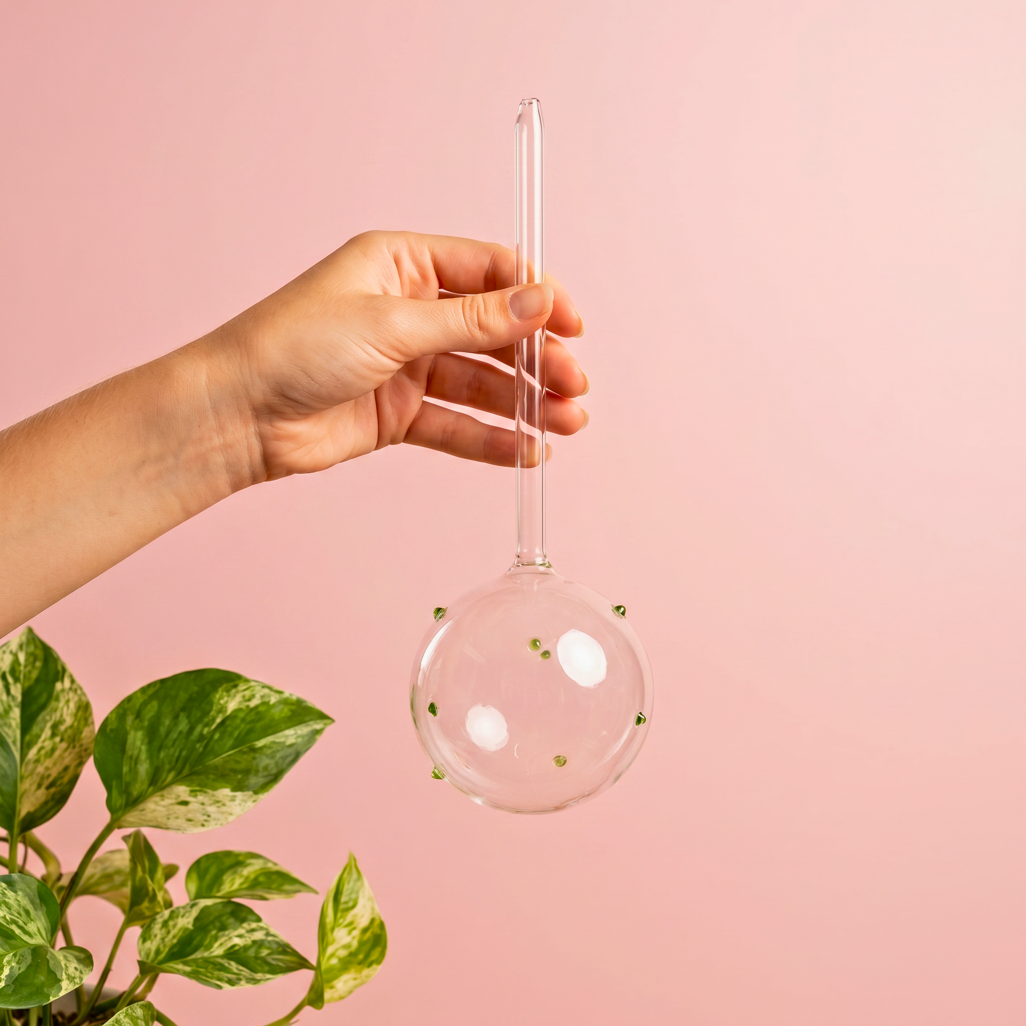 Self-Watering Globe - Green Confetti