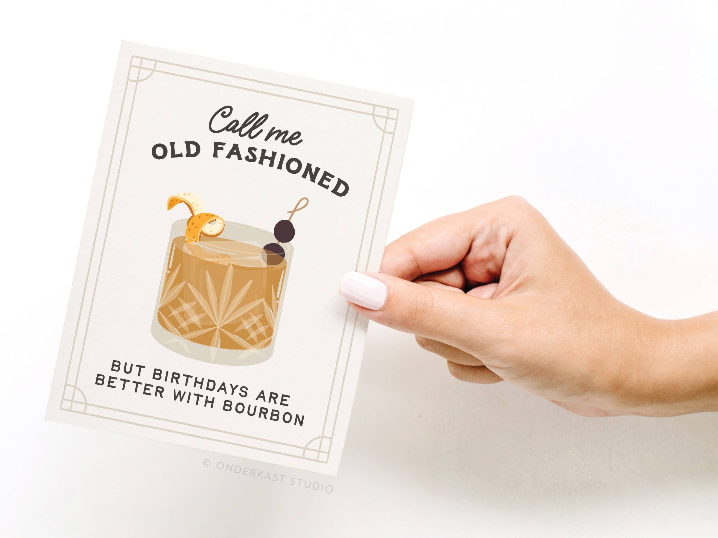 Call Me Old Fashioned Cocktail Greeting Card