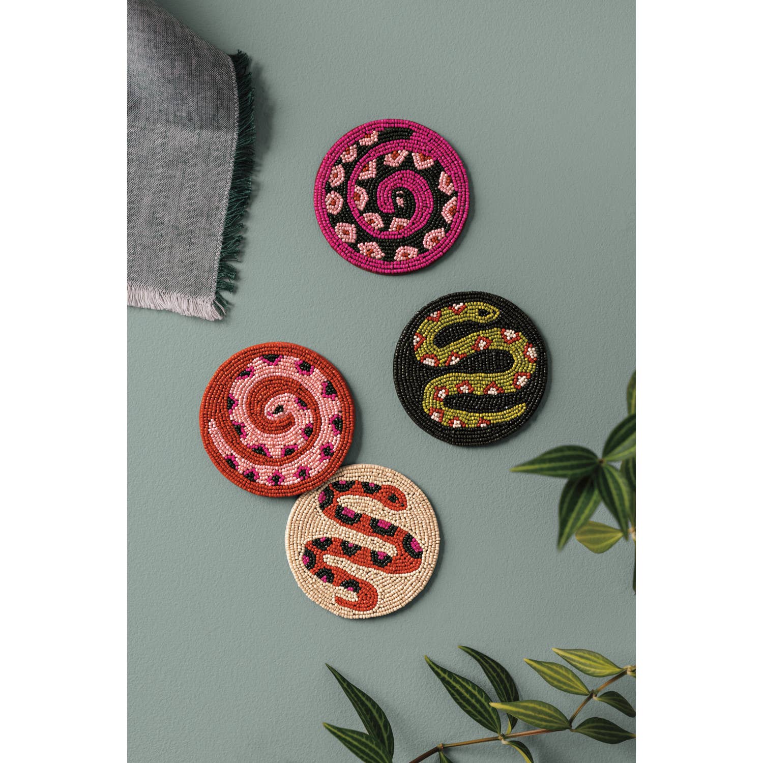 Gardenland Beaded Coasters Set of 4