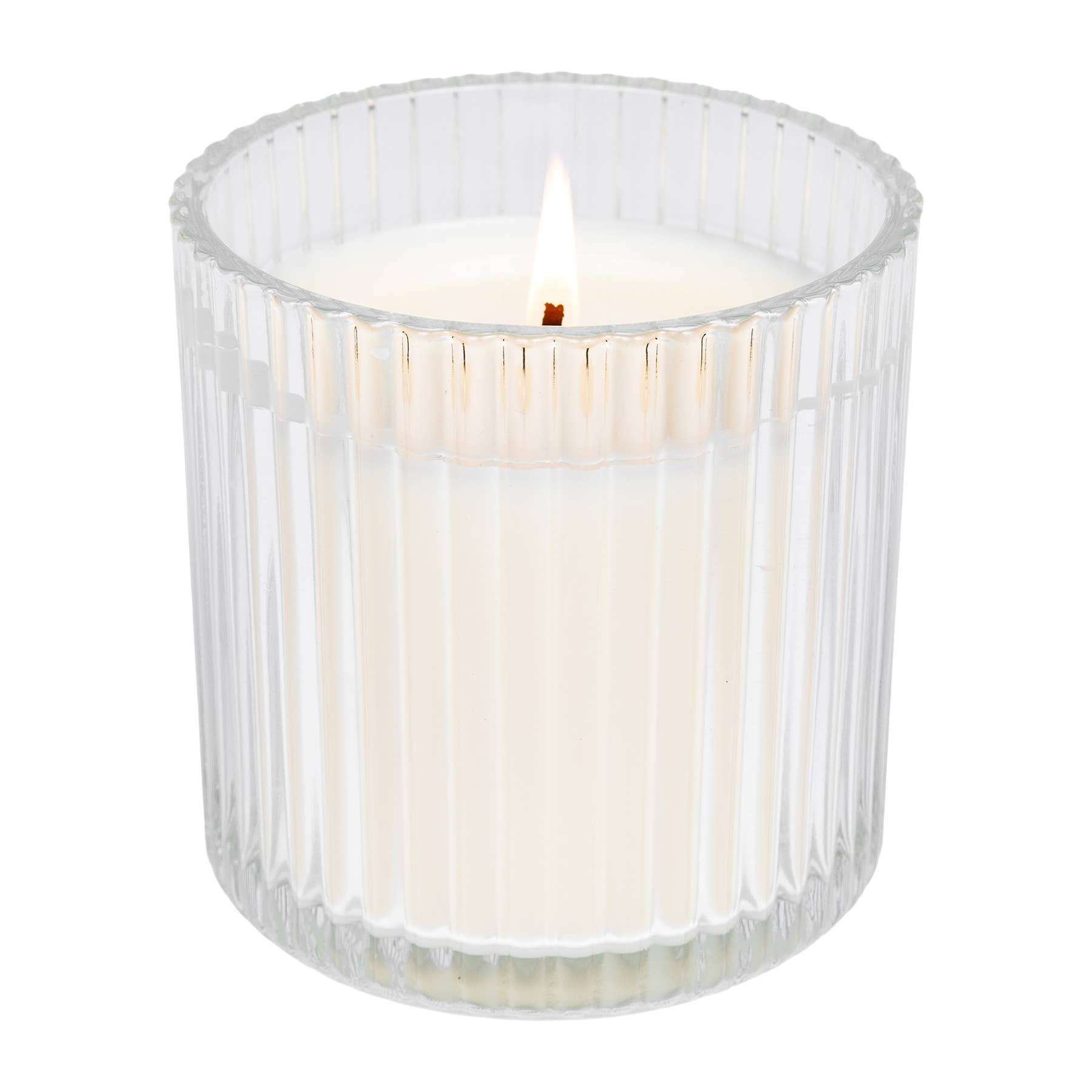 Cashmere and Vanilla 12 oz Soy Candle, Fluted Ribbed Jar