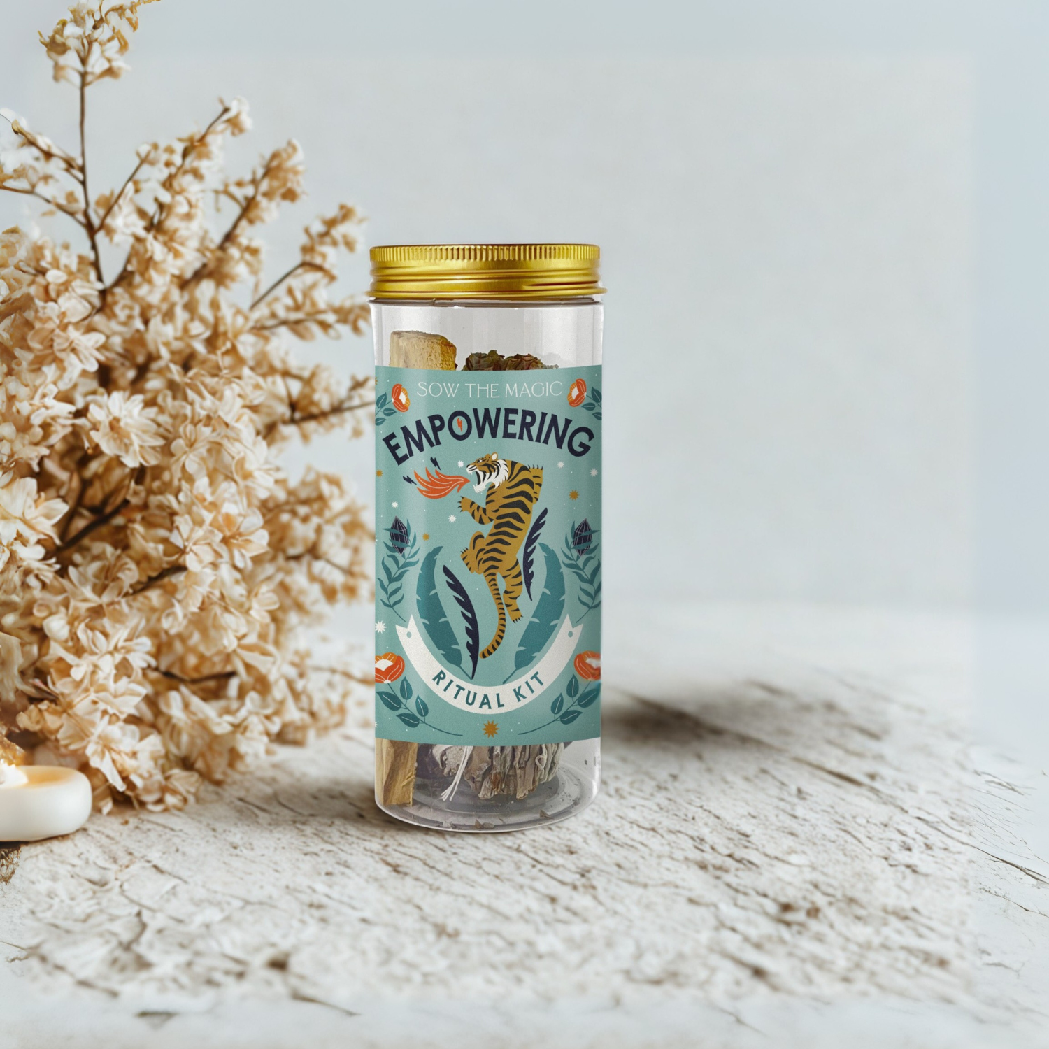 Empowering Ritual Kit with Obsidian, Palo Santo + Sage