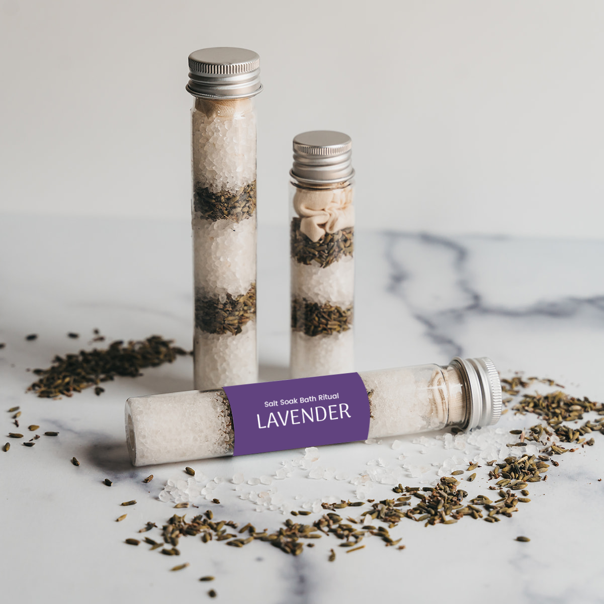 Botanical Bath Salt Tube - Layered Design - Bath Soak